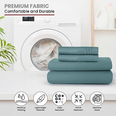 Lux Decor Collection 6 Piece Solid Sheet Set Soft Microfiber Deep Pocket Bed Sheets With Pillowcases