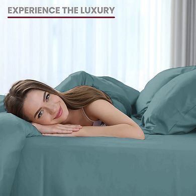Lux Decor Collection 6 Piece Solid Sheet Set Soft Microfiber Deep Pocket Bed Sheets With Pillowcases