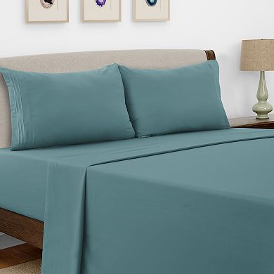 Lux Decor Collection 6 Piece Solid Sheet Set Soft Microfiber Deep Pocket Bed Sheets With Pillowcases
