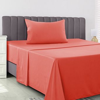 Lux Decor Collection 6 pc Solid Sheet Set Soft Microfiber Deep Pocket Bed Sheets With Pillowcases