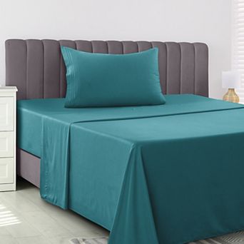 Lux Decor Collection 6 pc Solid Sheet Set Soft Microfiber Deep Pocket Bed Sheets With Pillowcases