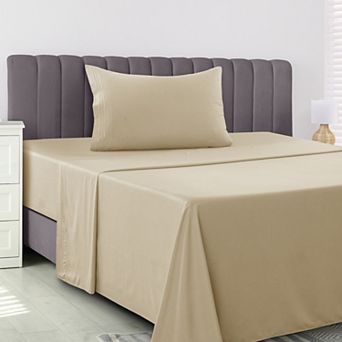 Lux Decor Collection 6 pc Solid Sheet Set Soft Microfiber Deep Pocket Bed Sheets With Pillowcases