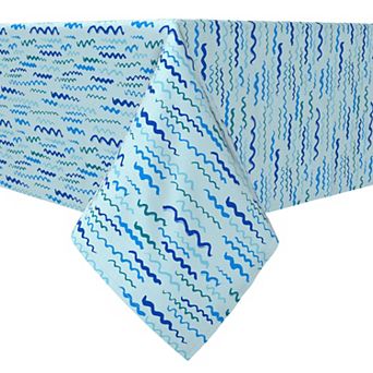 Rectangular Tablecloth, 100% Cotton, Nautical Doodle Waves