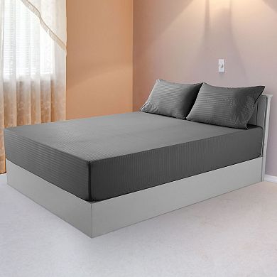 Lux Decor Microfiber Stripe Bed Sheets Ultra Soft Hypoallergenic Bedding with Pillowcases