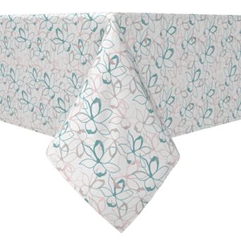 Rectangular Tablecloth, 100% Cotton, Pastel Jasmine Floral
