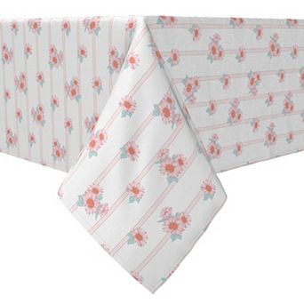 Rectangular Tablecloth, 100% Cotton, Pastel Sunflower Stripe