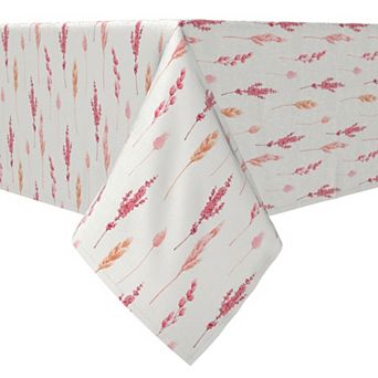 Rectangular Tablecloth, 100% Cotton, Pink Botanicals