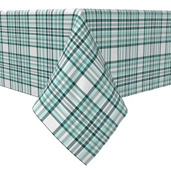 Rectangular Tablecloth, 100% Cotton, Plaid 17