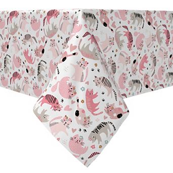 Rectangular Tablecloth, 100% Cotton, Princess Kittens