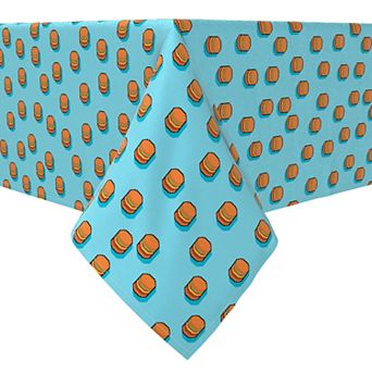 Rectangular Tablecloth, 100% Cotton, Pixel Burgers