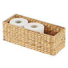 MDesign Large Steel Toilet Paper 6-Roll Bathroom Organizer Bin Box