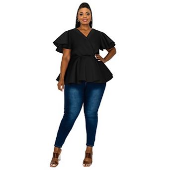 Plus Size Siobhan Neoprene Peplum Top