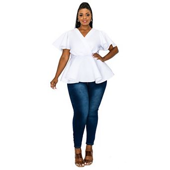 Plus Size Siobhan Neoprene Peplum Top