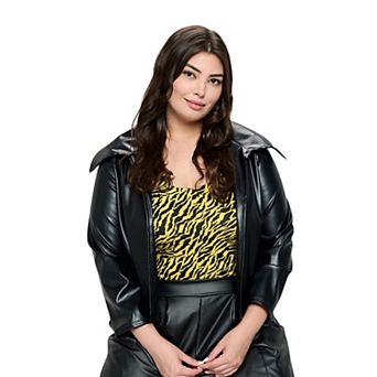 Plus Size Ryder Crop Faux Leather Jacket