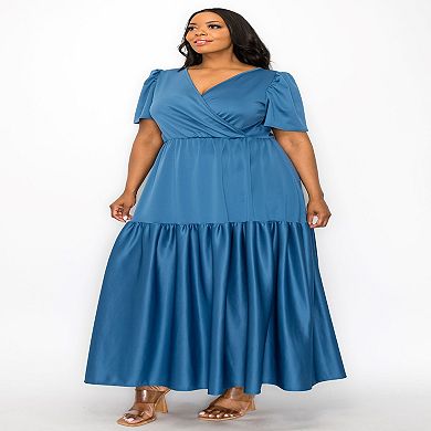 Plus Size Joli Surplice Neck Dress