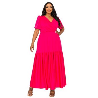 Plus Size Joli Surplice Neck Dress