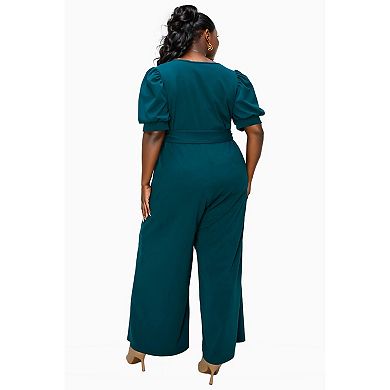 Iris Surplice Belted Pocket Jumpsuit