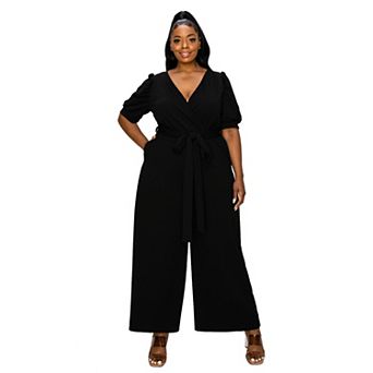 Iris Surplice Belted Pocket Jumpsuit
