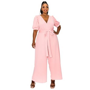 Iris Surplice Belted Pocket Jumpsuit