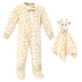 Hudson Baby Infant Boy Flannel Plush Sleep and Play and Security Toy, Giraffe, 0-3 Months
