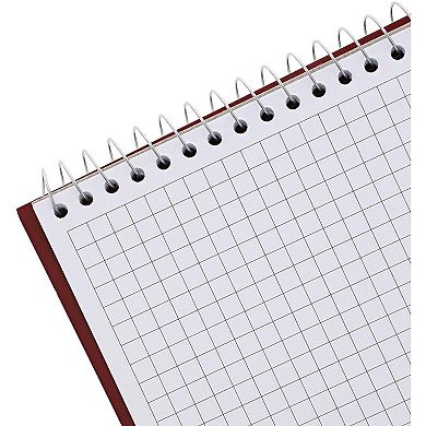 6 Pack Quad Ruled Spiral Bound Notebook with 80 Graph Paper Sheets, 6 Assorted Color Steno Pads, (6 x 9 In)