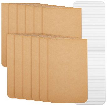 12 Pack Small Pocket Notepad, Kraft Paper Notebook, 64 Lined Pages (2.7x4.5 In)