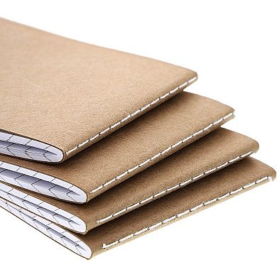 12 Pack Small Pocket Notepad, Kraft Paper Notebook, 64 Lined Pages (2.7x4.5 In)