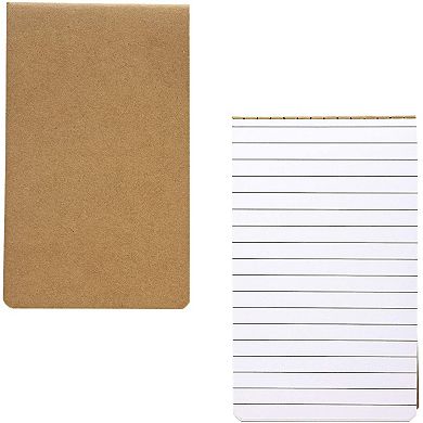 12 Pack Small Pocket Notepad, Kraft Paper Notebook, 64 Lined Pages (2.7x4.5 In)