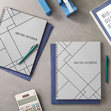 2 Pack Meeting Notebooks for Office Notes, 80 Sheets, Spiral Bound, 8.5 x 11 in