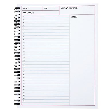 2 Pack Meeting Notebooks for Work Organization, Office and Daily Notes, 80 Sheets, Spiral Bound Planner (8.5 x 11 In)