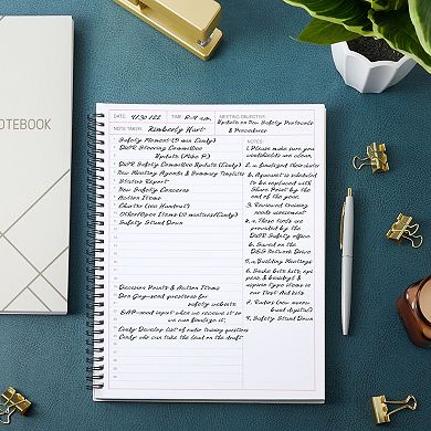 2 Pack Meeting Notebooks for Office Notes, 80 Sheets, Spiral Bound, 8.5 x 11 in