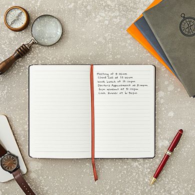 4 Pack A5 Journal Notebook, Faux Leather Lined for Writing Men Work 5.7" X 8.4"