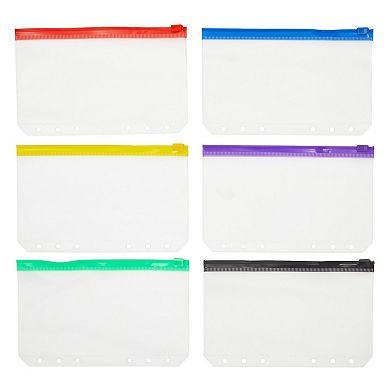 A6 Binder Pockets with Zipper, Clear Cash Envelopes for Budgeting (24 Pack)