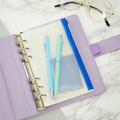 A6 Binder Pockets with Zipper, Clear Cash Envelopes for Budgeting (24 Pack)