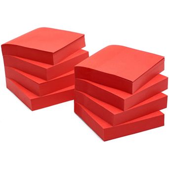 8 Pack Bright Red Sticky Notes with 100 Self-Stick Sheets Per Pad, 3 x 3 in