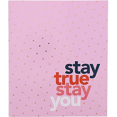 2x 3-Ring Binders 1 inch Ring Pink Daily Planner Document Organizer Gold Foil