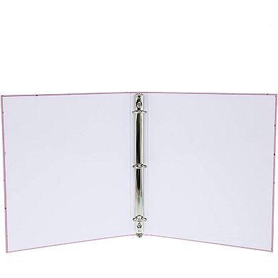 2x 3-Ring Binders 1 inch Ring Pink Daily Planner Document Organizer Gold Foil