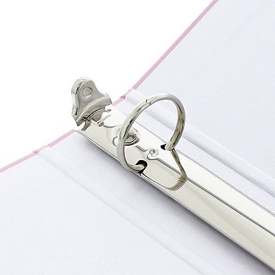 2x 3-Ring Binders 1 inch Ring Pink Daily Planner Document Organizer Gold Foil