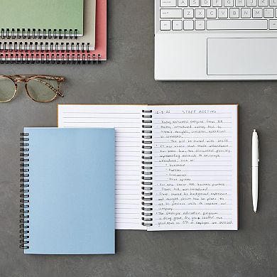 5 Pack Spiral Bound Journal, Bulk, 6x8 Notebook With 120 Lined Pages, 5 Colors