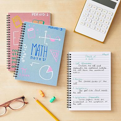 5 Pack Spiral Bound Journal, Bulk, 6x8 Notebook With 120 Lined Pages, 5 Colors