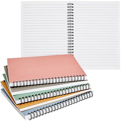 5 Pack Spiral Bound Journal, Bulk, 6x8 Notebook With 120 Lined Pages, 5 Colors