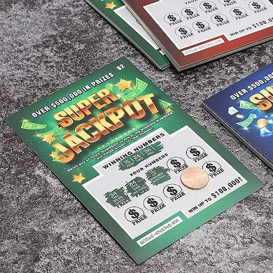 30 Pack Funny Realistic Fake Lottery Tickets And Scratch Off Cards, 3 Designs
