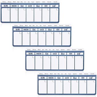 4 Pack Magnetic Dry Erase To Do List Refrigerator Calendar Planner, 11 x 4.2"