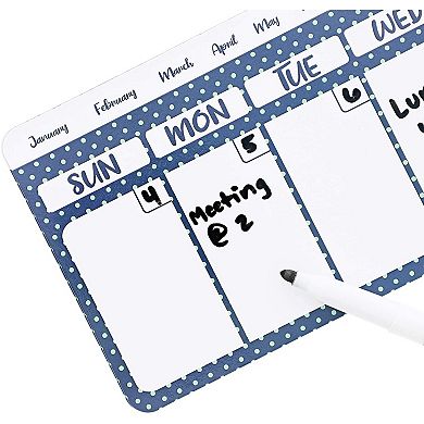 Magnetic Fridge Calendar, Dry Erase (11 x 4.2 in, 4 Pack)