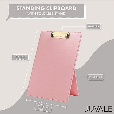 Pink Standing Clipboard with Stand Up Clip Board for Desk, Letters, 9 x 13 In