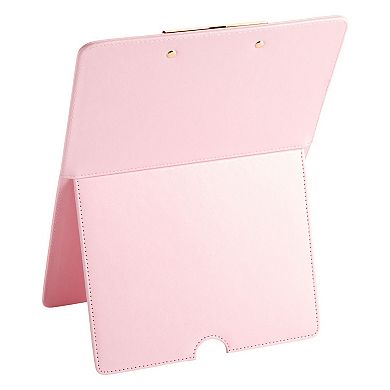 Pink Standing Clipboard with Stand Up Clip Board for Desk, Letters, 9 x 13 In