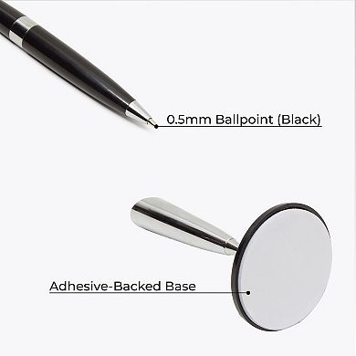 3 Pack Desk Pen With Chain For Business, Security Pen Holder (0.5mm) Black