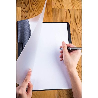 10 Pack Clear Report Covers with Swing Clip for Classrooms, Holds 30 Sheets (Black, 9 x 11 In)