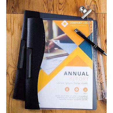 10 Pack Clear Report Covers with Swing Clip for Classrooms, Holds 30 Sheets (Black, 9 x 11 In)