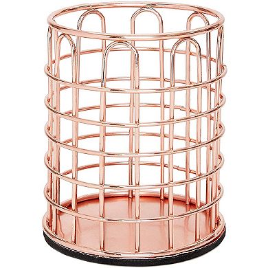 Metal Wire Desk Organizer (Rose Gold, 3 Piece Set)